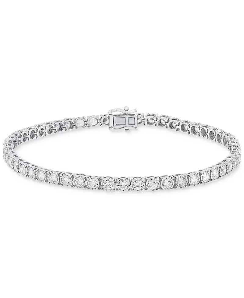 Stunning 5 Ct. Men's Lab Grown Diamond Tennis Bracelet in 10K White Gold