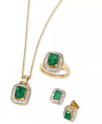 Stunning EFFY® 14K Gold Emerald & Diamond Ring - 1.38 Ct. T.W. Emerald & 0.5 Ct. T.W. Diamonds