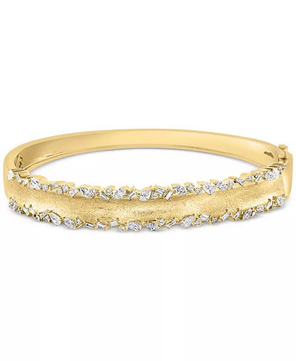 Stunning EFFY® 14K Gold Diamond Multi-Cut Bangle Bracelet - 1.20 Ct. T.W. of Elegance
