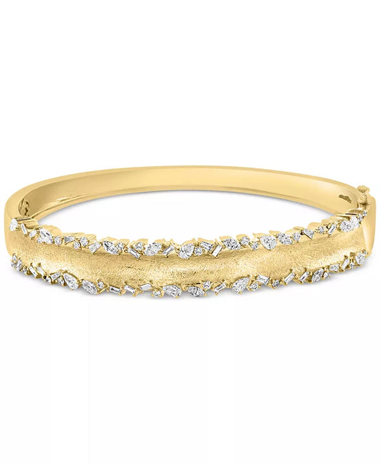 Stunning EFFY® 14K Gold Diamond Multi-Cut Bangle Bracelet - 1.20 Ct. T.W. of Elegance