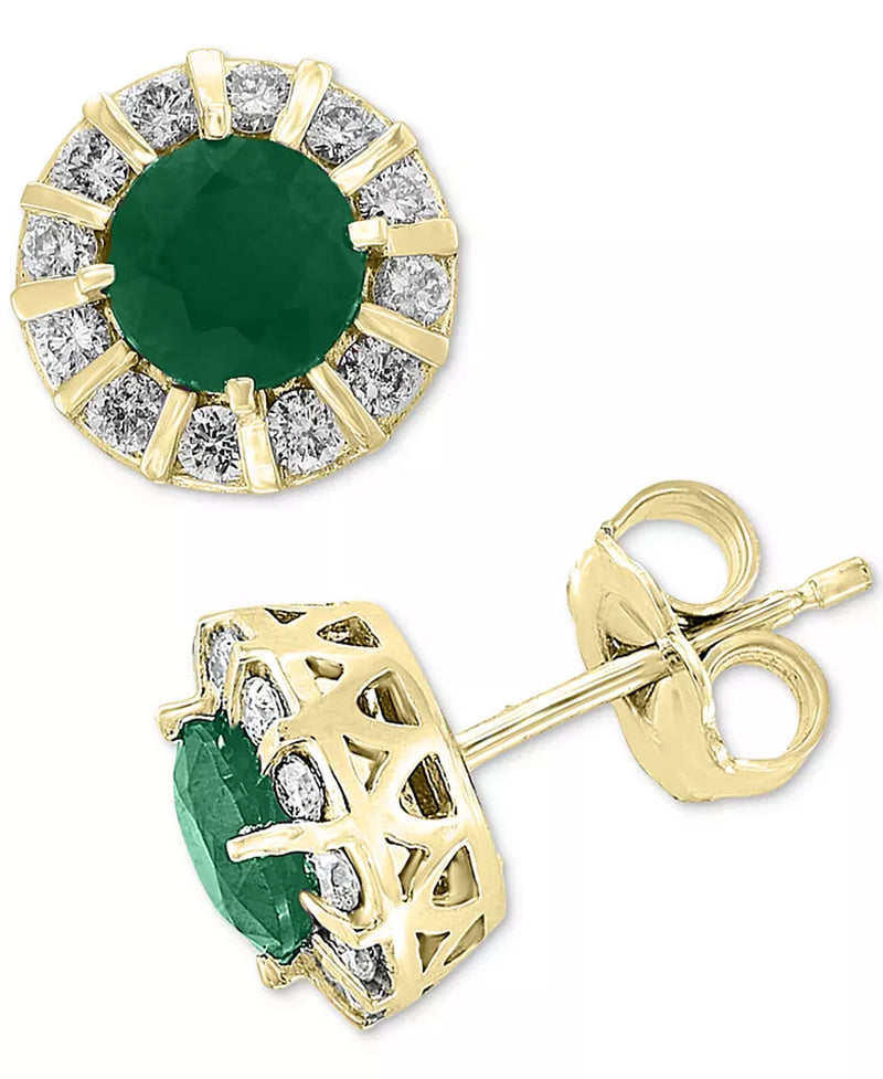 Stunning EFFY® 14K Gold Tanzanite & Diamond Stud Earrings (7/8 Ct. T.W. & 1/3 Ct. T.W.) - Also Available in Ruby & Emerald