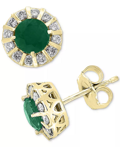 Stunning EFFY® 14K Gold Tanzanite & Diamond Stud Earrings (7/8 Ct. T.W. & 1/3 Ct. T.W.) - Also Available in Ruby & Emerald