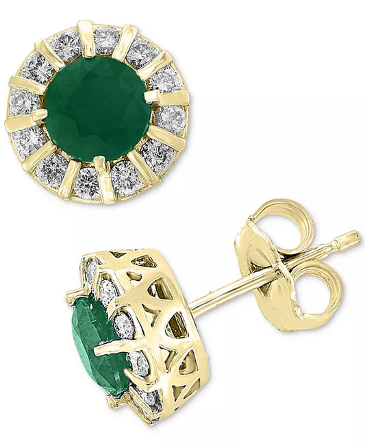 Stunning EFFY® 14K Gold Tanzanite & Diamond Stud Earrings (7/8 Ct. T.W. & 1/3 Ct. T.W.) - Also Available in Ruby & Emerald