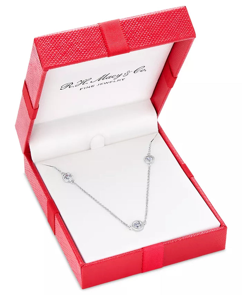 Stunning EFFY® 1 Ct. T.W. Diamond Bezel 20" Statement Necklace in Luxurious 14K White, Yellow, or Rose Gold
