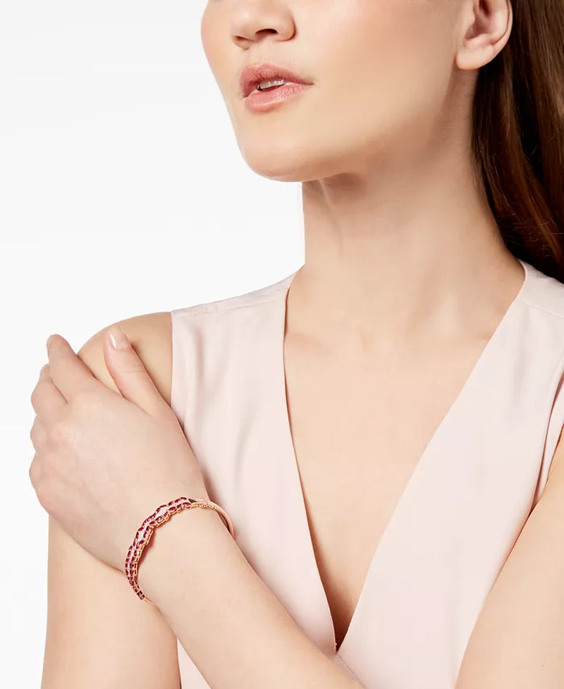 Stunning EFFY® 14K Rose Gold Ruby & Diamond Bangle Bracelet - 4-3/8 Ct. T.W. Ruby and 3/4 Ct. T.W. Diamond, Exclusively at Macy's