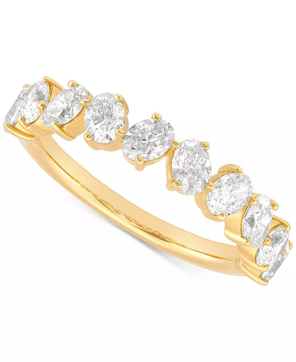 Stunning 1.5 Ct. T.W. Diamond Oval Band in Luxurious 14K Gold