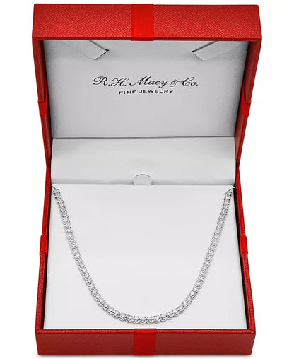 Stunning 2 Ct. T.W. Diamond Bezel Adjustable Tennis Necklace in 14K White or Yellow Gold - Exclusively for