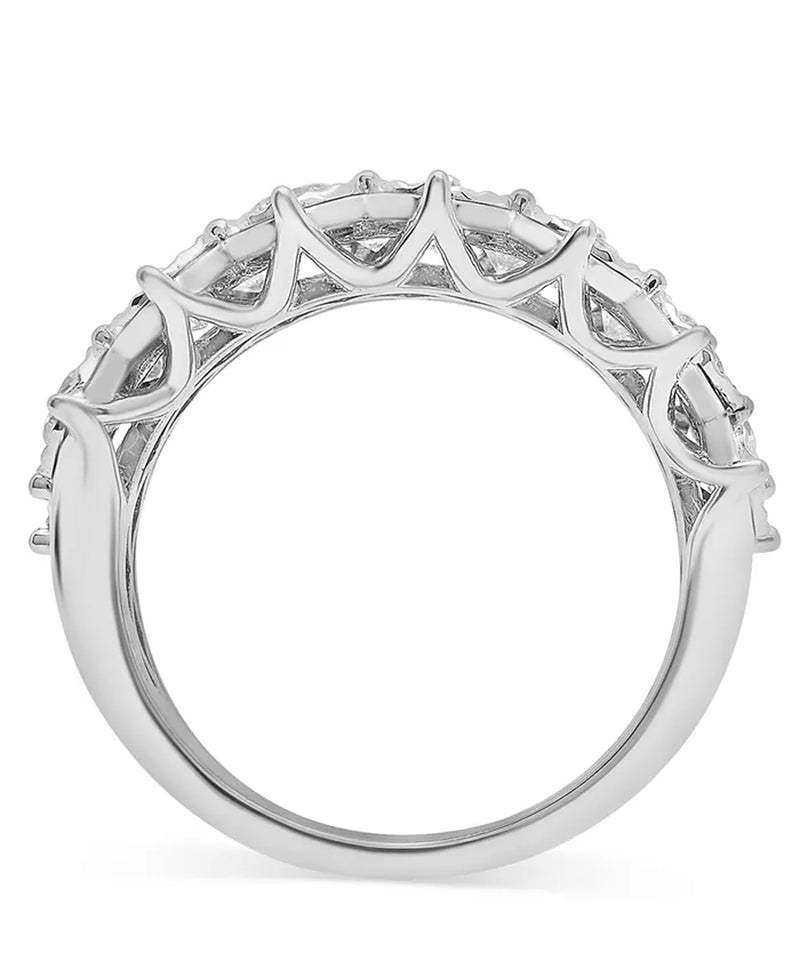 Stunning 2 Ct. Diamond Double Row Miracle Plate Band in 14K White Gold