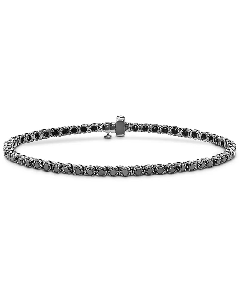 Stunning Men's Black Diamond Tennis Bracelet (5 Ct. T.W.) in Elegant Black Rhodium-Plated Sterling Silver