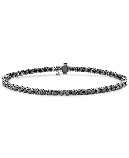 Stunning Men's Black Diamond Tennis Bracelet (5 Ct. T.W.) in Elegant Black Rhodium-Plated Sterling Silver