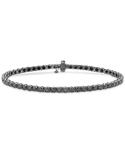 Stunning Men's Black Diamond Tennis Bracelet (5 Ct. T.W.) in Elegant Black Rhodium-Plated Sterling Silver