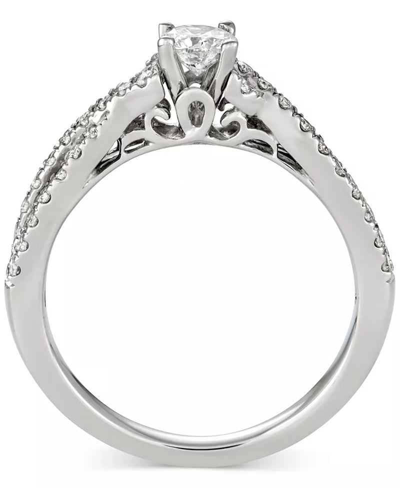 Stunning 5/8 Ct. T.W. Diamond Engagement Ring in Elegant 14K White Gold
