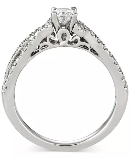 Stunning 5/8 Ct. T.W. Diamond Engagement Ring in Elegant 14K White Gold