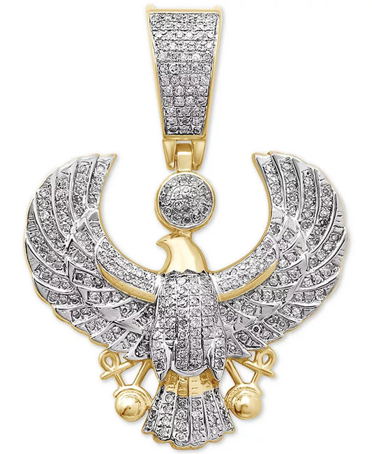 Men's 1/2 Ct. Diamond Eagle Pendant in Luxurious 14K Gold-Plated Sterling Silver
