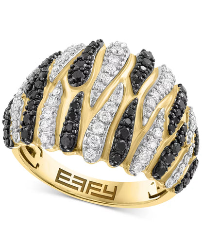 Stunning EFFY® Black & White Diamond Dome Ring in 14K Gold - 3/4 Ct. T.W.