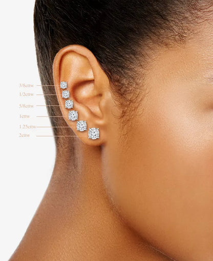 Stunning 1.5 Ct. Chocolate & 0.625 Ct. Nude Diamond Stud Earrings in Luxurious 14K Vanilla Gold