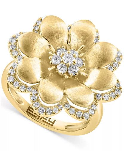 Stunning EFFY® 14K Gold Diamond Flower Statement Ring - 5/8 Ct. T.W.