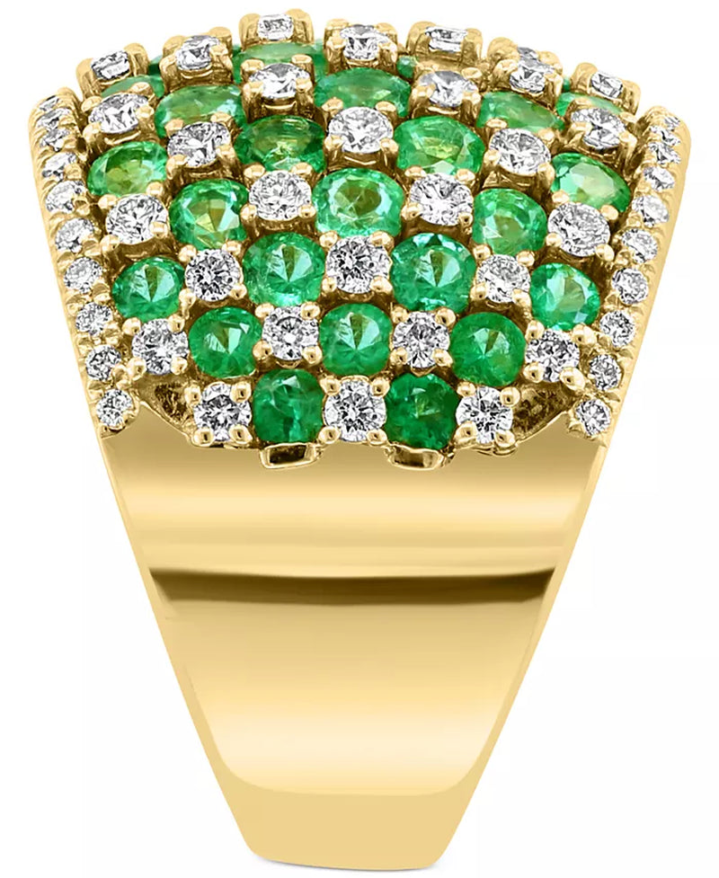 Stunning EFFY® 14K Gold Emerald & Diamond Statement Ring - 3.75 Ct. T.W. Emerald & 1.2 Ct. T.W. Diamonds