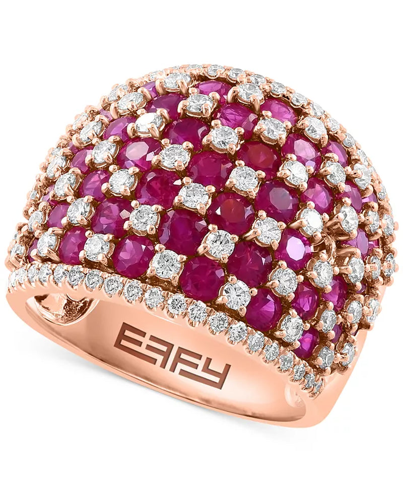 Stunning EFFY® 14K Gold Emerald & Diamond Statement Ring - 3.75 Ct. T.W. Emerald & 1.2 Ct. T.W. Diamonds