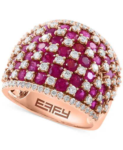 Stunning EFFY® 14K Gold Emerald & Diamond Statement Ring - 3.75 Ct. T.W. Emerald & 1.2 Ct. T.W. Diamonds
