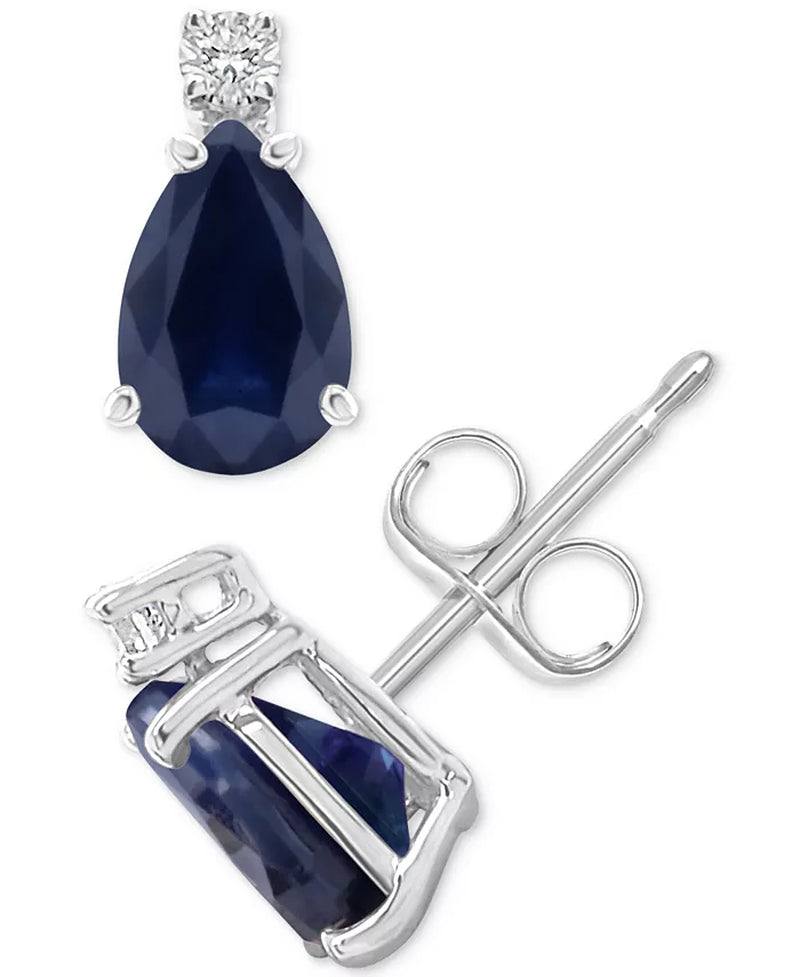 Stunning 1-7/8 Ct. T.W. Sapphire & Diamond Accent Stud Earrings in Luxurious 14K White Gold - Available in Emerald & Ruby!