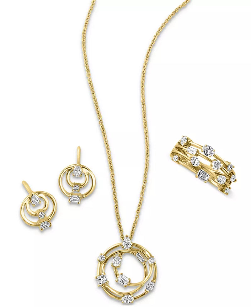 Stunning EFFY® 18" Multi-Cut Diamond Pendant Necklace in 14K Gold - 5/8 Ct. T.W.