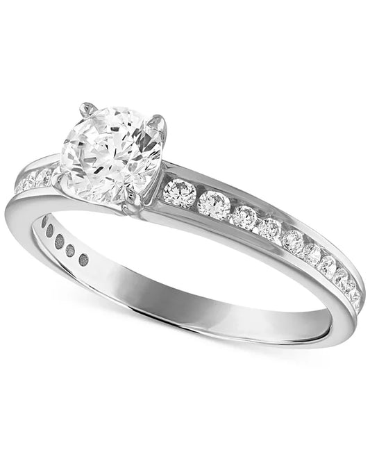 Stunning 1 Ct. T.W. Certified Diamond Channel-Set Engagement Ring in 14K White Gold with De Beers Code of Origin - Exclusively at Macy's