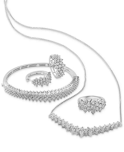 Stunning EFFY® 1 Ct. T.W. Diamond Multirow Bangle Bracelet in 14K White Gold - Available in Elegant Two Tone Gold!