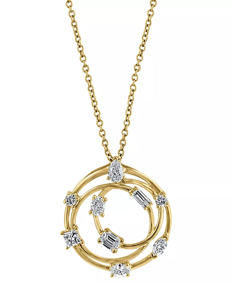 Stunning EFFY® 18" Multi-Cut Diamond Pendant Necklace in 14K Gold - 5/8 Ct. T.W.