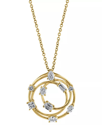 Stunning EFFY® 18" Multi-Cut Diamond Pendant Necklace in 14K Gold - 5/8 Ct. T.W.