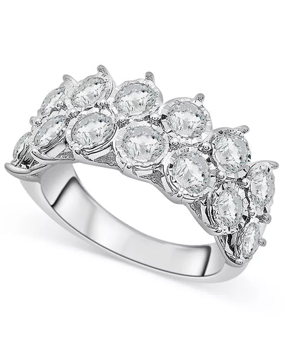 Stunning 2 Ct. Diamond Double Row Miracle Plate Band in 14K White Gold