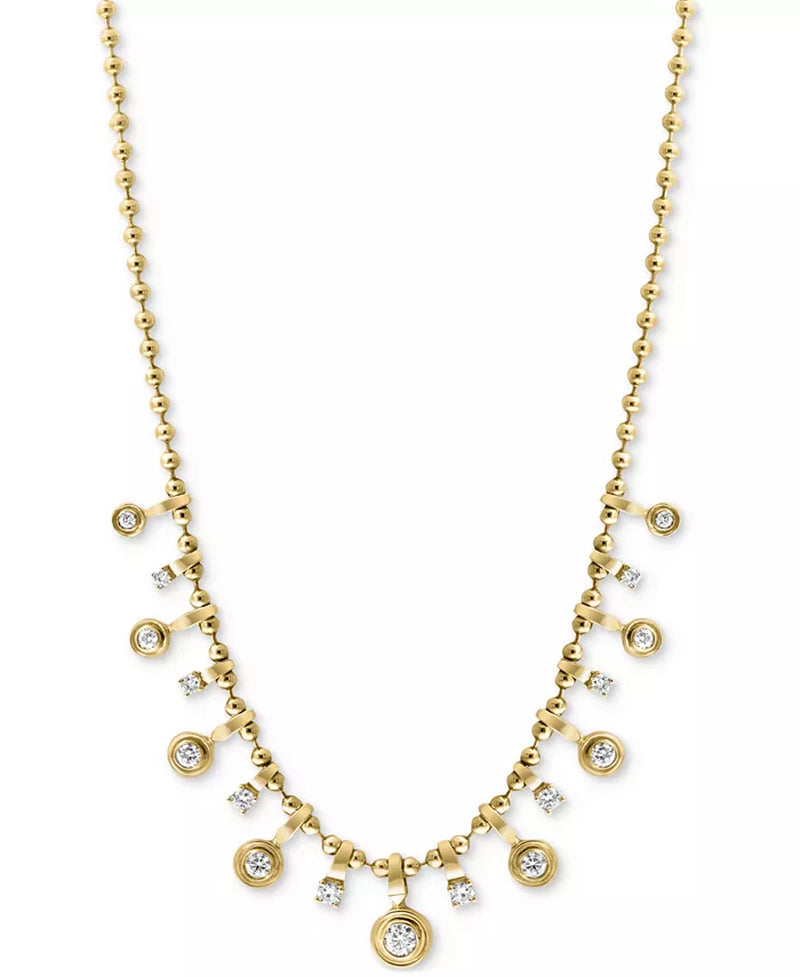Stunning EFFY® 14K Gold Diamond Dangle Collar Necklace - 1.2 Carats of Elegance!
