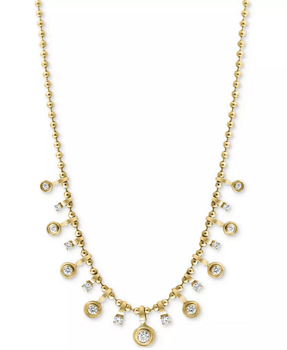 Stunning EFFY® 14K Gold Diamond Dangle Collar Necklace - 1.2 Carats of Elegance!