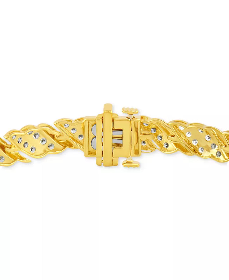 Stunning 3 Ct. T.W. Diamond Diagonal Row Link Bracelet in Luxurious 10K Gold