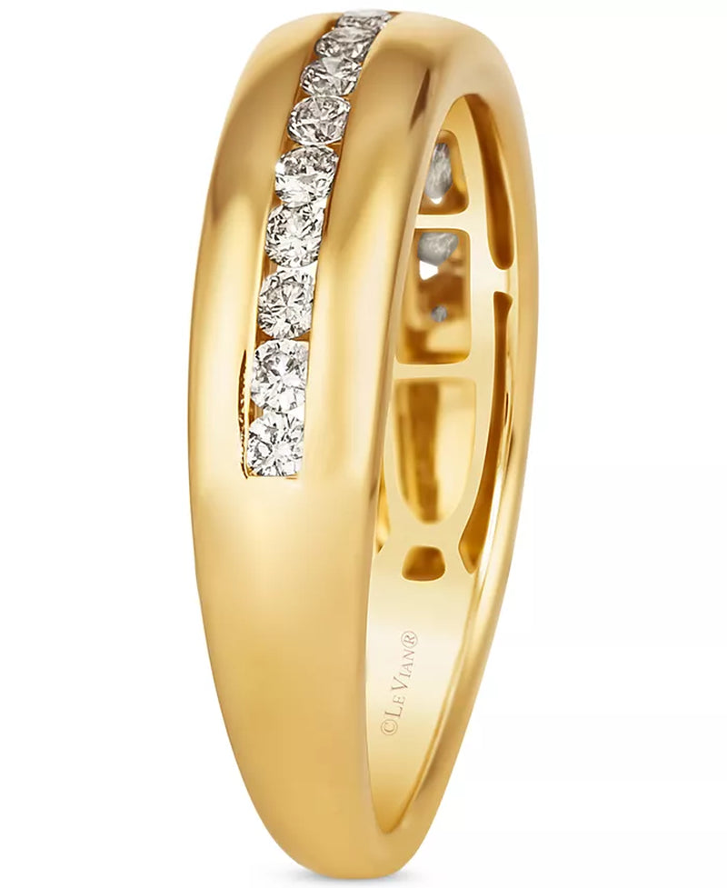 Elegant 14K Gold Men's Nude Diamond Band - 1/2 Ct. T.W.