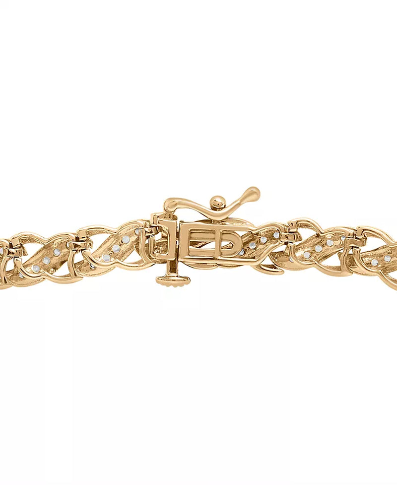 Stunning 1 Ct. T.W. Diamond Diagonal Link Bracelet in 10K Gold - Exclusively at Macy's