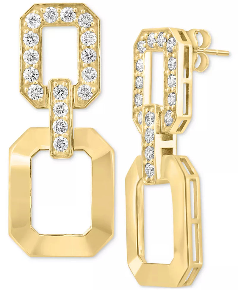 Stunning EFFY® 14K Gold Diamond Octagon Link Drop Earrings - 1-1/4 Ct. T.W.