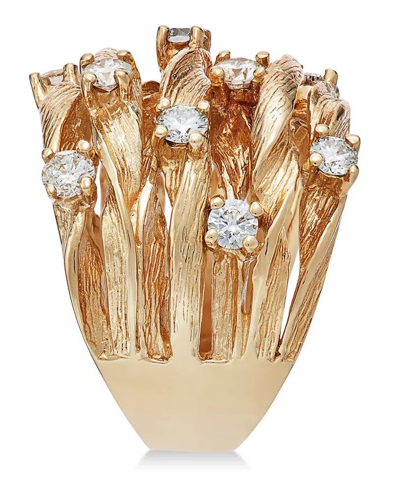 Stunning D'Oro by EFFY® 1 Ct. Diamond Woven Ring in Luxurious 14K Yellow Gold - Also Available in White Gold!