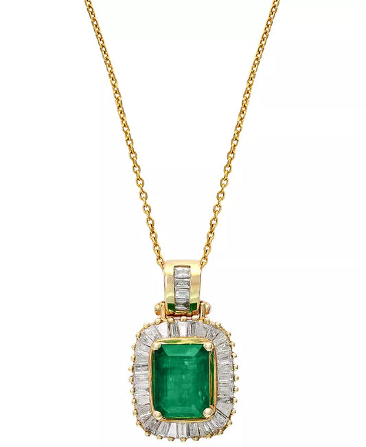 Stunning EFFY® 14K Gold Emerald & Diamond Ring - 1.38 Ct. T.W. Emerald & 0.5 Ct. T.W. Diamonds