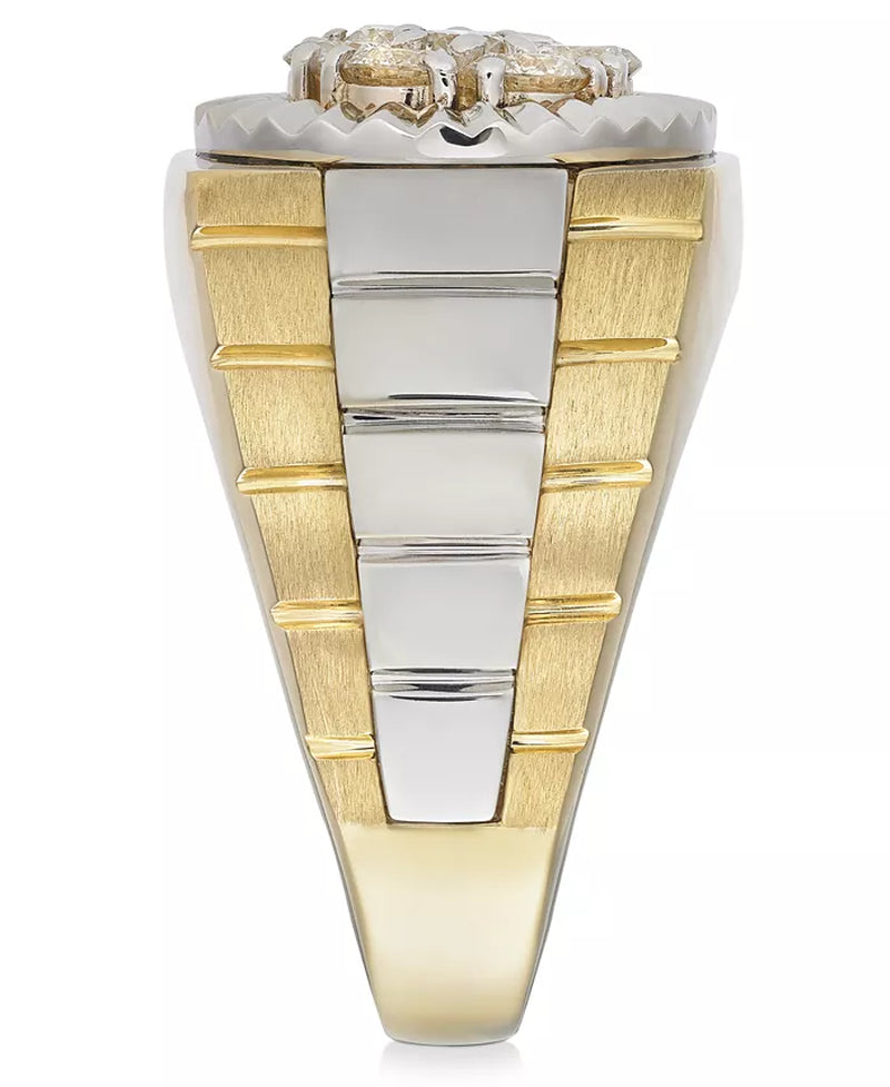 Stunning Men's Two-Tone Diamond Ring in 10K Gold - 1 Ct. T.W.