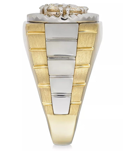 Stunning Men's Two-Tone Diamond Ring in 10K Gold - 1 Ct. T.W.