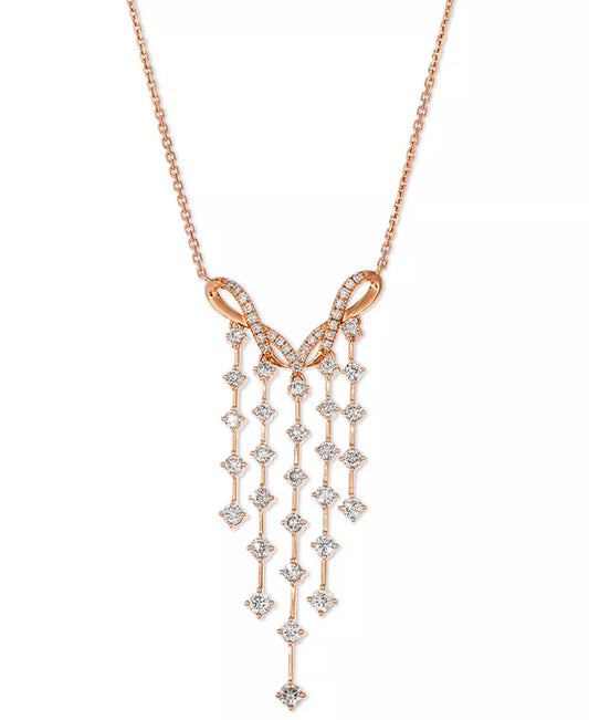 Stunning 14K Rose Gold Nude Diamond Adjustable 19