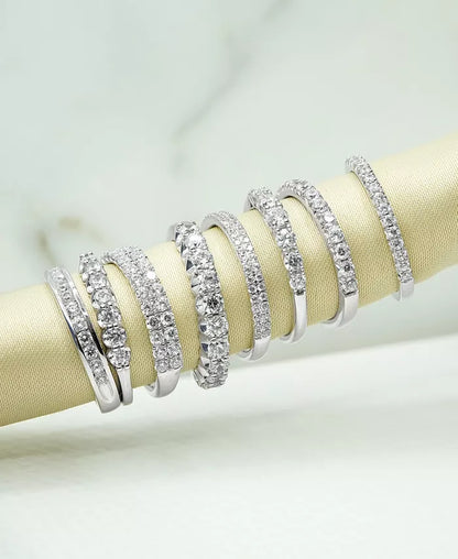 Stunning Diamond Half Circle Wedding Band in Platinum - 1/4 Ct. T.W.