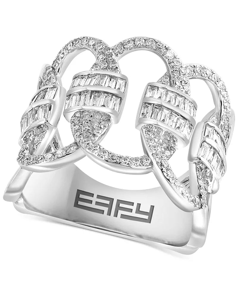 Stunning EFFY® 1-1/5 Ct. T.W. Diamond Interlocking Loop Ring in 14K White Gold