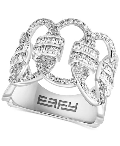 Stunning EFFY® 1-1/5 Ct. T.W. Diamond Interlocking Loop Ring in 14K White Gold