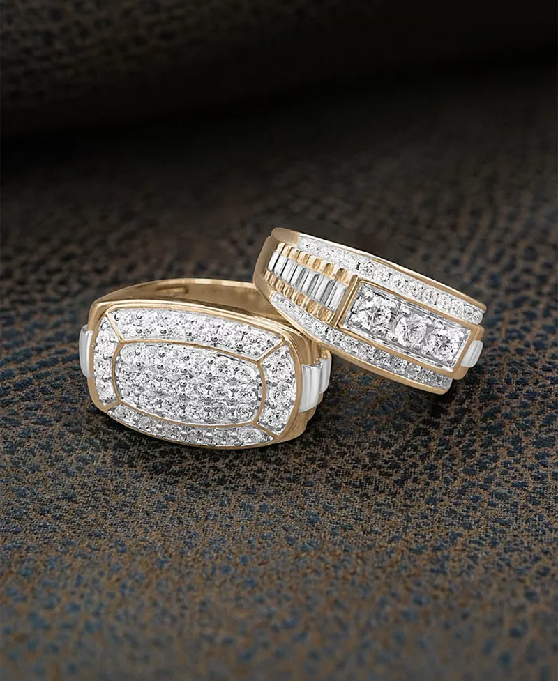 Stunning Men's Two-Tone Diamond Statement Ring (1 Ct. T.W.) in 10K Gold