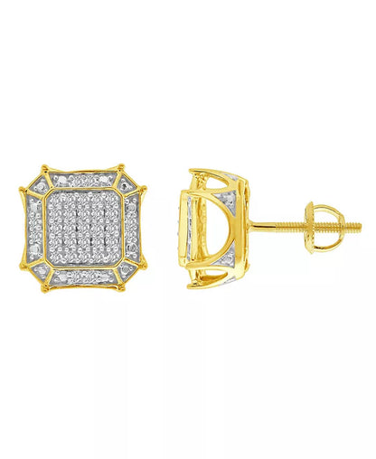 Stunning Men's 1/3 Ct. Diamond Earrings in 10K Yellow Gold