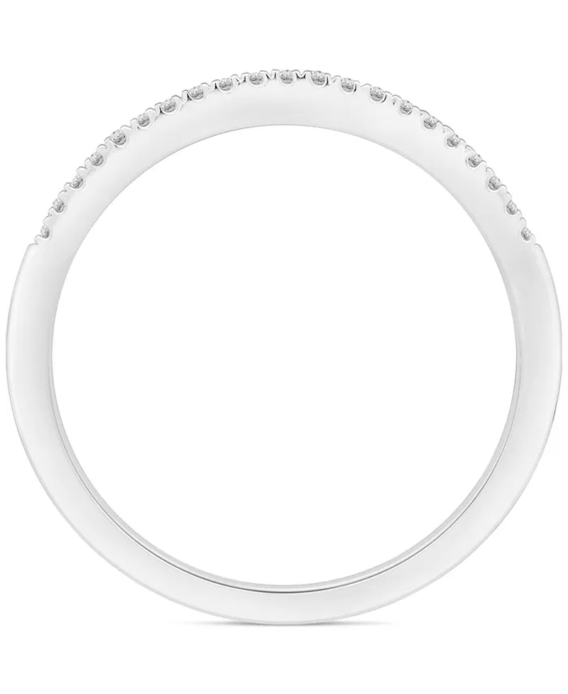 Stunning 5/8 Ct. T.W. Diamond Cushion Halo Twist Bridal Set in Luxurious 14K White Gold