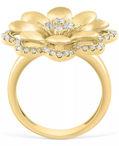 Stunning EFFY® 14K Gold Diamond Flower Statement Ring - 5/8 Ct. T.W.