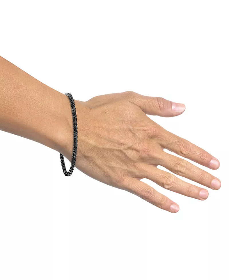 Stunning Men's Black Diamond Tennis Bracelet (5 Ct. T.W.) in Elegant Black Rhodium-Plated Sterling Silver